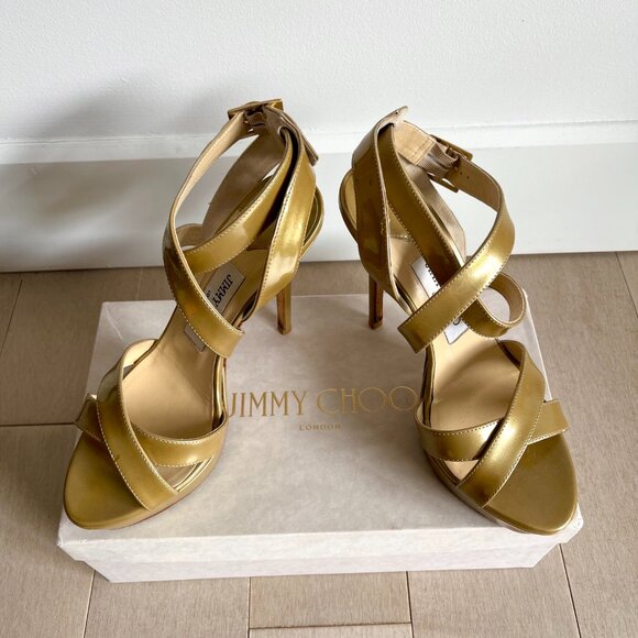Jimmy Choo Iridescent Olive Heels - Picture 5 of 8